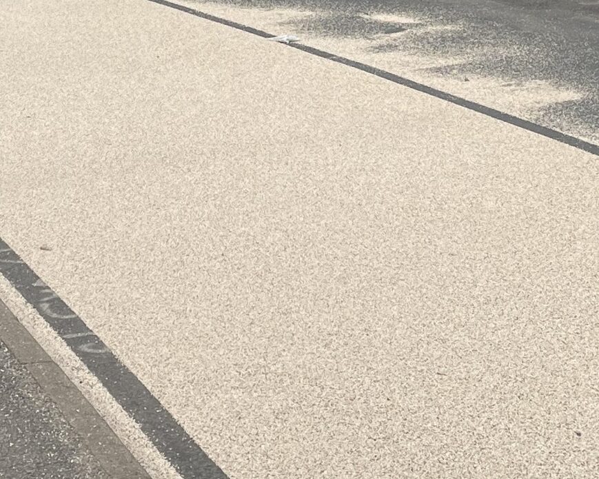 Close-up of Prismo High Friction Surfacing Primsogrip during application