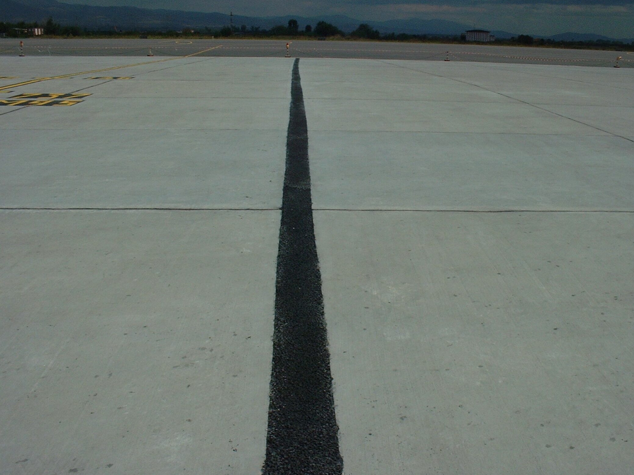 Finished application of Prismo Thormajoint at Sofia Airport, part of the bituminous road repair products range.