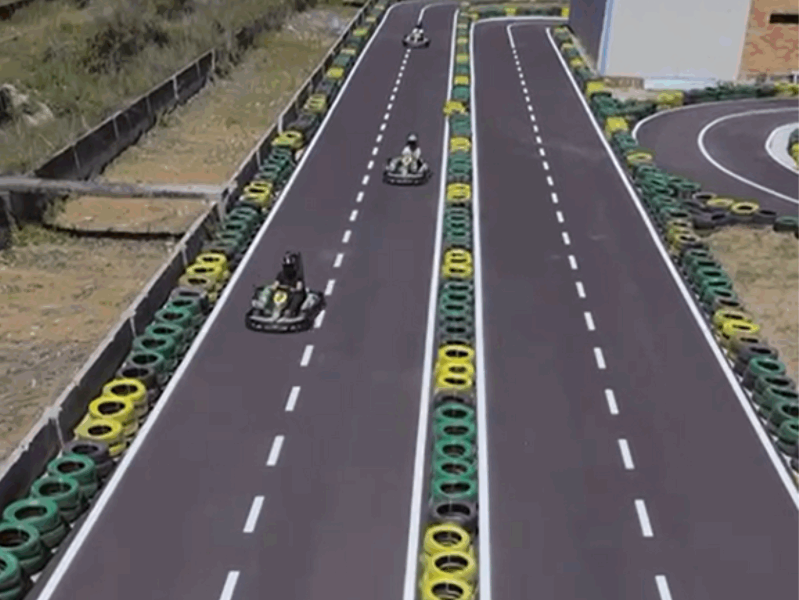 Prismo Vernisol solvent borne acrylic paint applied airless in white on a race track