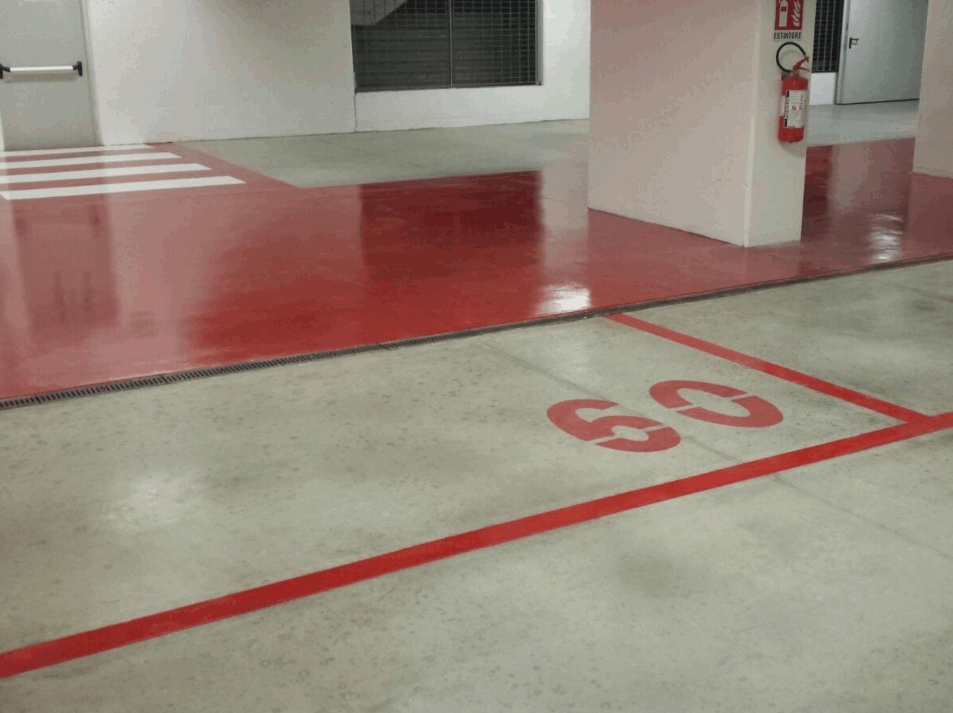 Prismo Vernisol solvent borne acrylic paint applied indoors in a car park