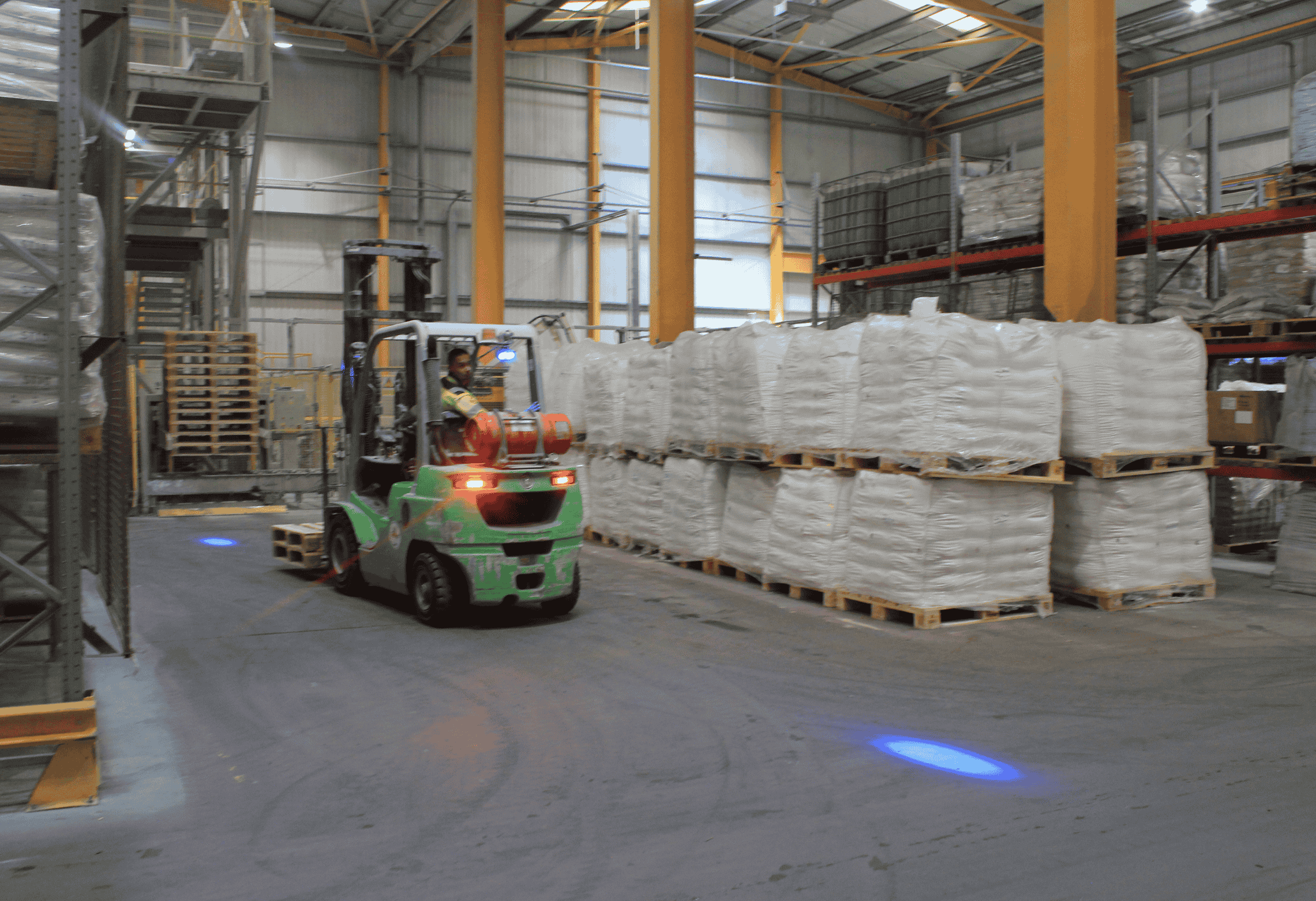 Forklift truck at the Prismo factory in Chorley.