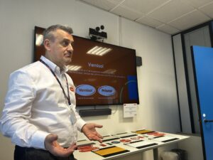 Vernisol presentation materials and sample boards during the Open Days