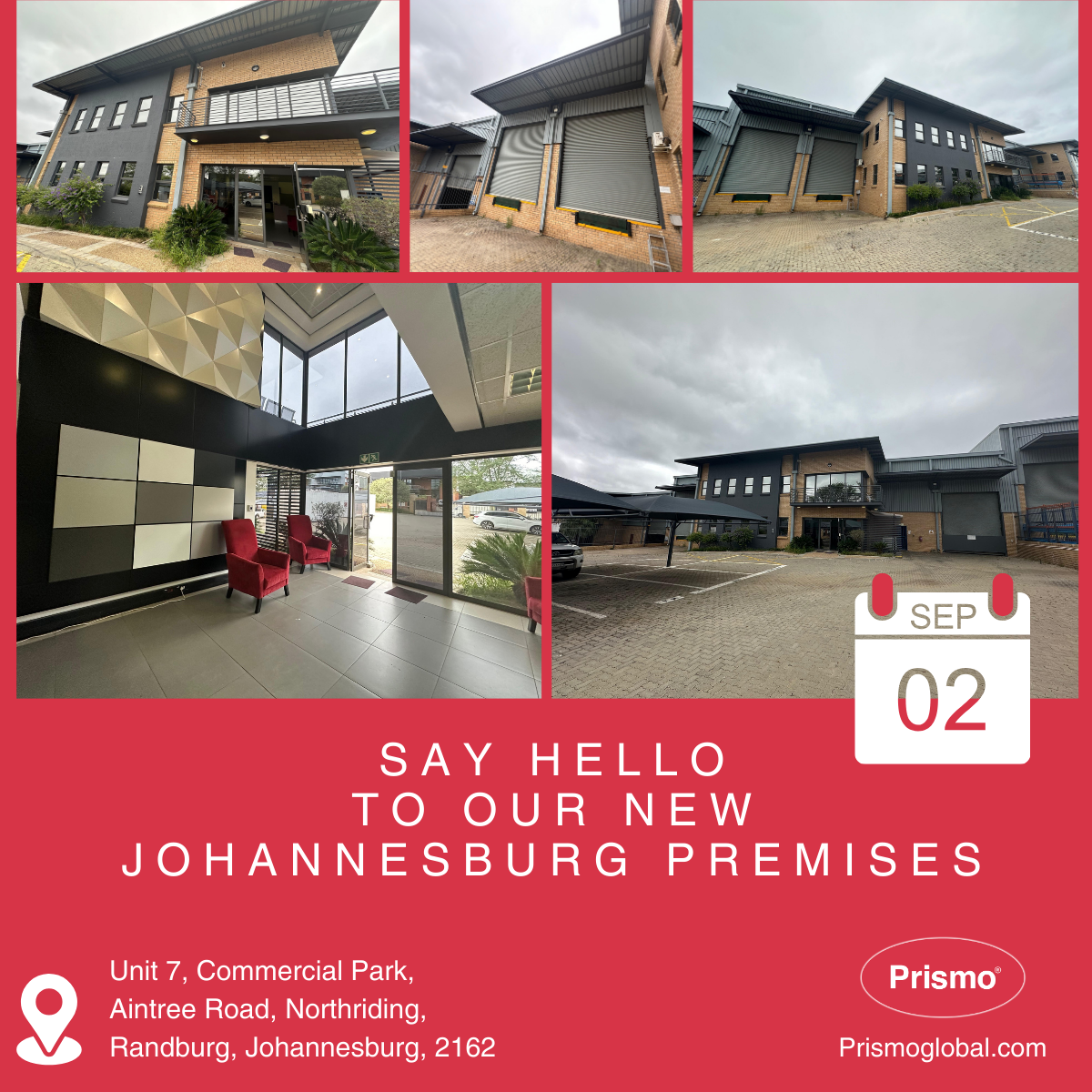 Wide view of Prismo South Africa’s new Johannesburg building